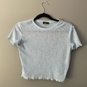 Sheer blue cropped t shirt